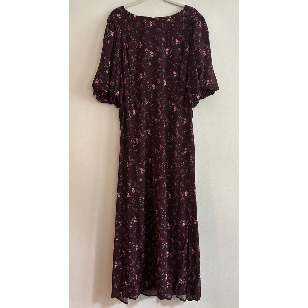 Old Navy Floral Maxi‎ Dress Plum Pink Red Women's Size 4XL Cottagecore